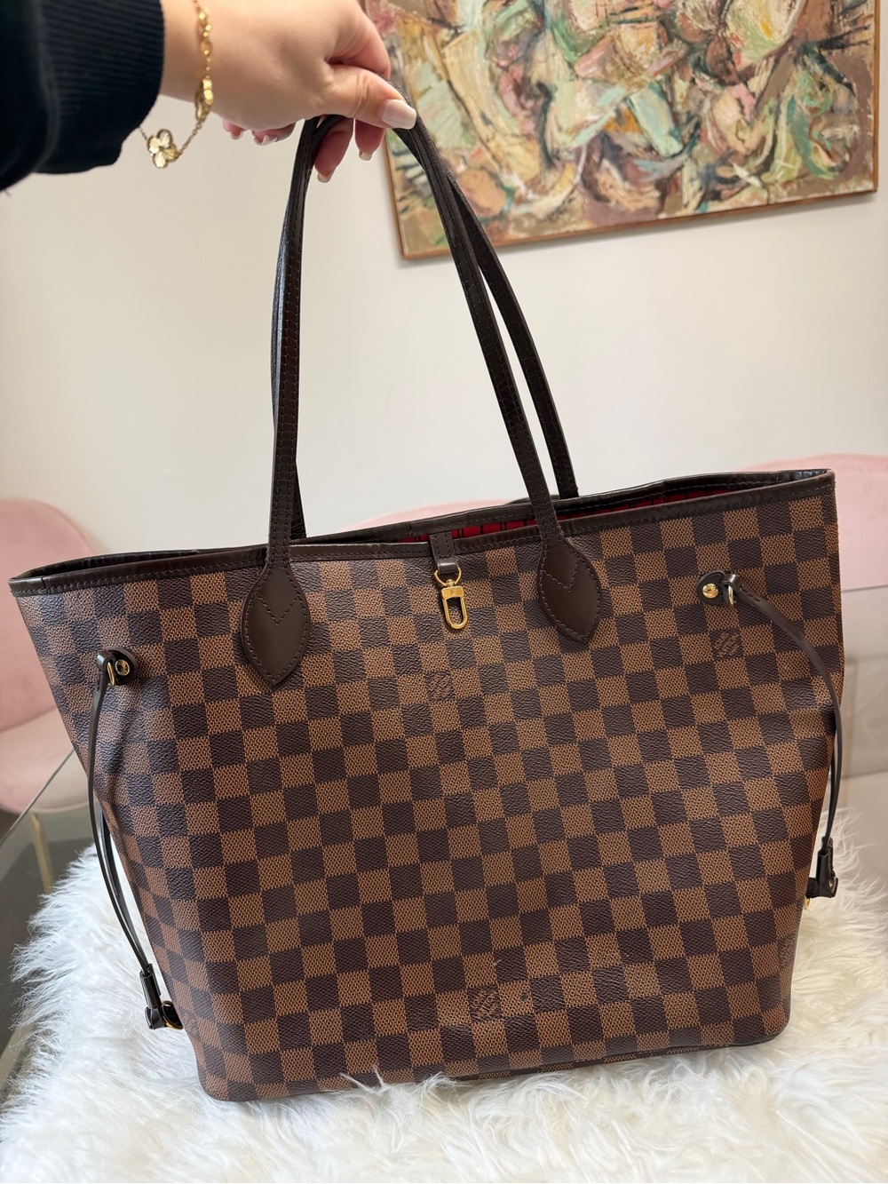 LOUIS VUITTON NEFERFUL DAMIER EBENE MM TOTE - Picture 10 of 13